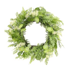 Mixed Foliage Wreath 27.5"D Polyester