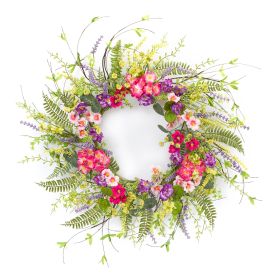 Mixed Floral Wreath 27"D Polyester/Plastic