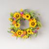 Mixed Sunflower Wreath 22"D Polyester