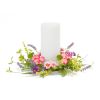 Mixed Floral Candle Ring (Set of 6) 12.5"D Polyester/Plastic (Fits a 4" Candle)