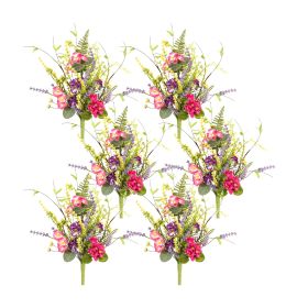 Mixed Floral Bush (Set of 6) 21"H Polyester/Plastic