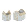 House Planter (Set of 2) 3"L x 4.5"H, 5.5"L x 5.5"H Porcelain