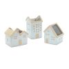 House Planter (Set of 3) 5.5"L x 4.75"H, 4.5"L x 5.5"H, 3.5"L x 6.25"H Porcelain