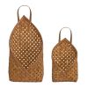 Basket Wall Pocket (Set of 2) 7"L x 12.25"H, 9.25"L x 19"H Bamboo