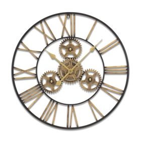 Wall Clock 23.75"D Iron 1 AA Battery, Not Included