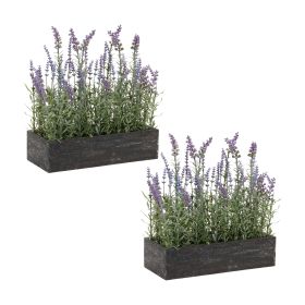 Potted Lavender (Set of 2) 13.25"L x 14.75"H Plastic