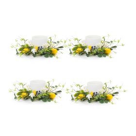 Lemon Candle Ring (Set of 4) 19"D Polyester (Fits a 6" Candle)