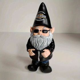 1pc Gnome Statue, Biker Themed Garden Gnome, Fairy Garden Accessories, Decoration For Indoor Desktop Outdoor Lawn Yard Garden - Halley Male