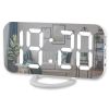 Digital LED Alarm Clock Mirror 2 USB Charger Ports Night Light LED Table Clock Snooze Function Adjustable Brightness Desk Clocks - White-White - China