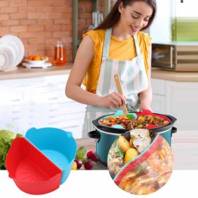 Silicone Slow Cooker Slow Cooker Partition Tank Slow Cooker Silicone Divider Slow Cooker Silicone round Table Set for 4 Modern - Blue - One Size