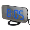 Digital LED Alarm Clock Mirror 2 USB Charger Ports Night Light LED Table Clock Snooze Function Adjustable Brightness Desk Clocks - Black-Blue - China