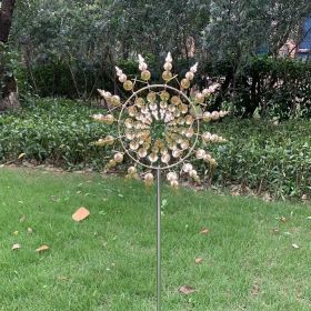 30cm/11.81in Courtyard Garden Lawn Outdoor Decoration, Unique Wind Collector Magic Kinetic Energy Metal Windmill Spinner Solar Wind Catcher - CX102