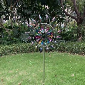 30cm/11.81in Courtyard Garden Lawn Outdoor Decoration, Unique Wind Collector Magic Kinetic Energy Metal Windmill Spinner Solar Wind Catcher - CX104