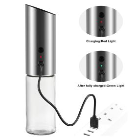 Electric Pepper Grinder 3W Handheld Automatic Pepper Mill USB Charging Pepper and Salt Grinder Electric Spice Grinder with - CN - silver