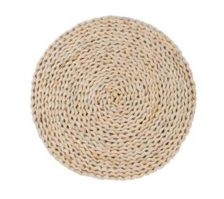 Set Of 2 Handmade Natural Round Rattan Placemats Insulation Mat Pad,23CM - Default