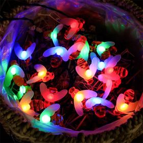 Solar String Lights Outdoor Waterproof Simulation Honey Bees Lamp Fairy Lights with 8 Lighting Decor for Garden Xmas Decorations - colorful - 5M20leds