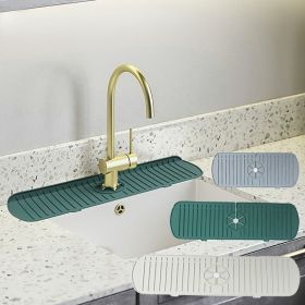 1pc Silicone Sink Faucet Mat Splash Guard; Kitchen Sink Draining Pad Behind Faucet Dish Drying Mat For Countertop; Bathroom; Farmhouse - gray - L