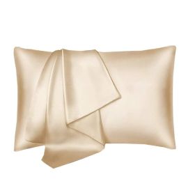 Silk Pillowcase for Hair and Skin, Mulberry Silk Pillow Cases 2Pack - Light Tan - 50x66cm