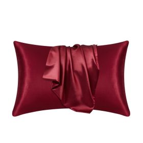 Silk Pillowcase for Hair and Skin, Mulberry Silk Pillow Cases 2Pack - Red - 48X74cm