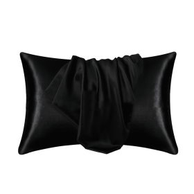 Silk Pillowcase for Hair and Skin, Mulberry Silk Pillow Cases 2Pack - Black - 50x75cm