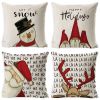 Christmas Pillow Covers, 4PCS Winter Holiday Decorations Xmas Rustic Throw Pillowcase - color3