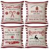 Christmas Pillow Covers, 4PCS Winter Holiday Decorations Xmas Rustic Throw Pillowcase - color2