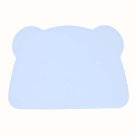 Baby Bear Shape Silicone Washable Insulated Placemat - Average Size (0-8Y) - Light Blue