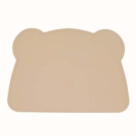 Baby Bear Shape Silicone Washable Insulated Placemat - Average Size (0-8Y) - Khaki