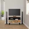 TV Stand 27.6"x13"x18.1" Solid Wood Reclaimed - Black