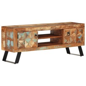 TV Stand 44.1"x11.8"x17.7" Solid Wood Reclaimed - Multicolour