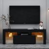 Modern Hot Style Accent Furniture Home Living Room Modern Tv Stand With Adjustable Led System  - Black