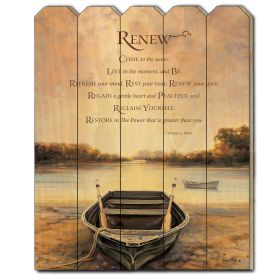 "Renew" by Bonnie Mohr, Printed Wall Art on a Wood Picket Fence - as Pic