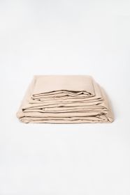 Omne Sleep 4-Piece Khaki Microplush and Bamboo King Hypoallergenic Sheet Set - as Pic