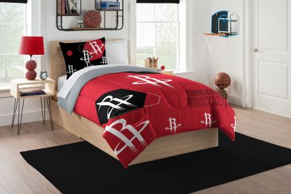 Rockets OFFICIAL NBA "Hexagon" Twin Comforter & Sham Set; 64" x 86" - 1NBA/86202/0010/EDC