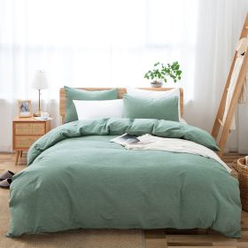 100% Washed Cotton Duvet Cover Set, Durable Fade-Resistant Natural Bedding Set (No Comforter) - Sage Green - Twin