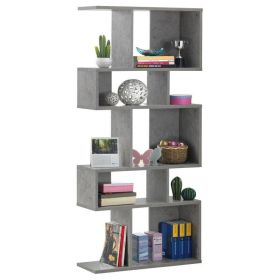 5 Cubes Ladder Shelf Corner Bookshelf Display Rack Bookcase - Gray