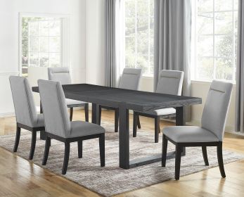 Yves - 7 Piece Dining Set Wood - Gray - as Pic