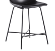 Modern Upholstered Counter Stool with Metal X Base, Set of 2, Black - as Pic