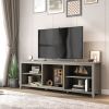 WESOME TV Stand Storage Media Console Entertainment Center; Tradition Black - Grey