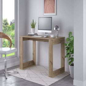 Computer Desk Albion with Ample Worksurface and Legs, Light Oak Finish - Light Oak