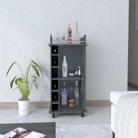 Bar Cart Baltimore, Six Wine Cubbies, Carbon Espresso Finish - Espresso