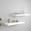 Floating Wall Shelves 2 pcs White 23.6"x9.3"x1.5" MDF - White