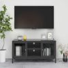 TV Stand Anthracite 41.3"x13.8"x20.5" Steel and Glass - Anthracite