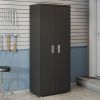 Manhattan Comfort Fortress Textured Metal 75.4" Garage Cabinet with 4 Adjustable Shelves in Charcoal Grey - Default Title