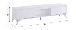 ACME Raceloma TV stand , LED, White & Chrome Finish 91995 - as pic