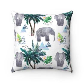 Lucky Elephant Two Color Sided Cushion Home Decoration Accents - 4 Sizes - 18" x 18"