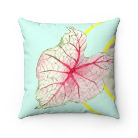 Green Leaf Square Pillow Home Decoration Accents - 4 Sizes - 14" x 14"