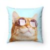 Cat is Always Right Square Pillow - 4 Sizes - 14" x 14"