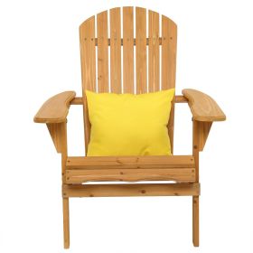 Folding Wooden Adirondack Lounger Chair with Natural Finish - Natural Wooden