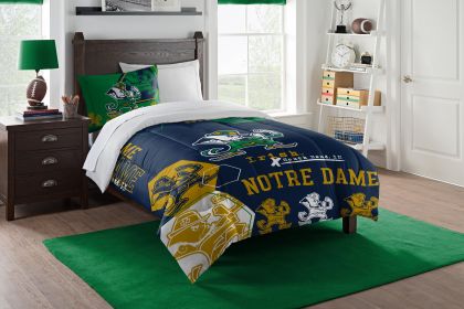 Notre Dame OFFICIAL Collegiate "Hexagon" Full/Queen Comforter & Shams Set - 1COL/84901/0010/EDC